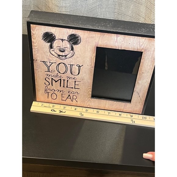 Mickey Mouse Rustic Wood Toned Picture Frame for 4x6 photo - Picture 5 of 10